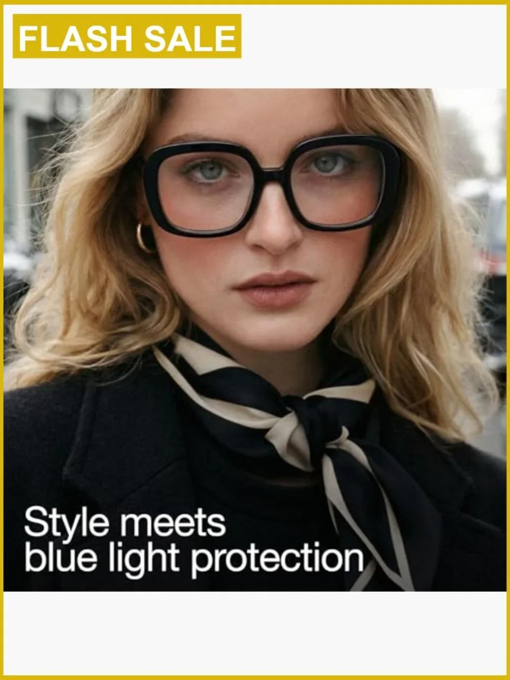 Oversized Retro Blue Light Glasses, Anti-Glare Computer Eyewear